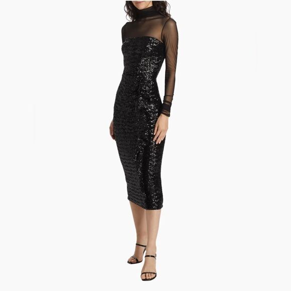 Chiara Boni La Petite Robe Morika Illusion Midi-Dress size 4 - Picture 2 of 12